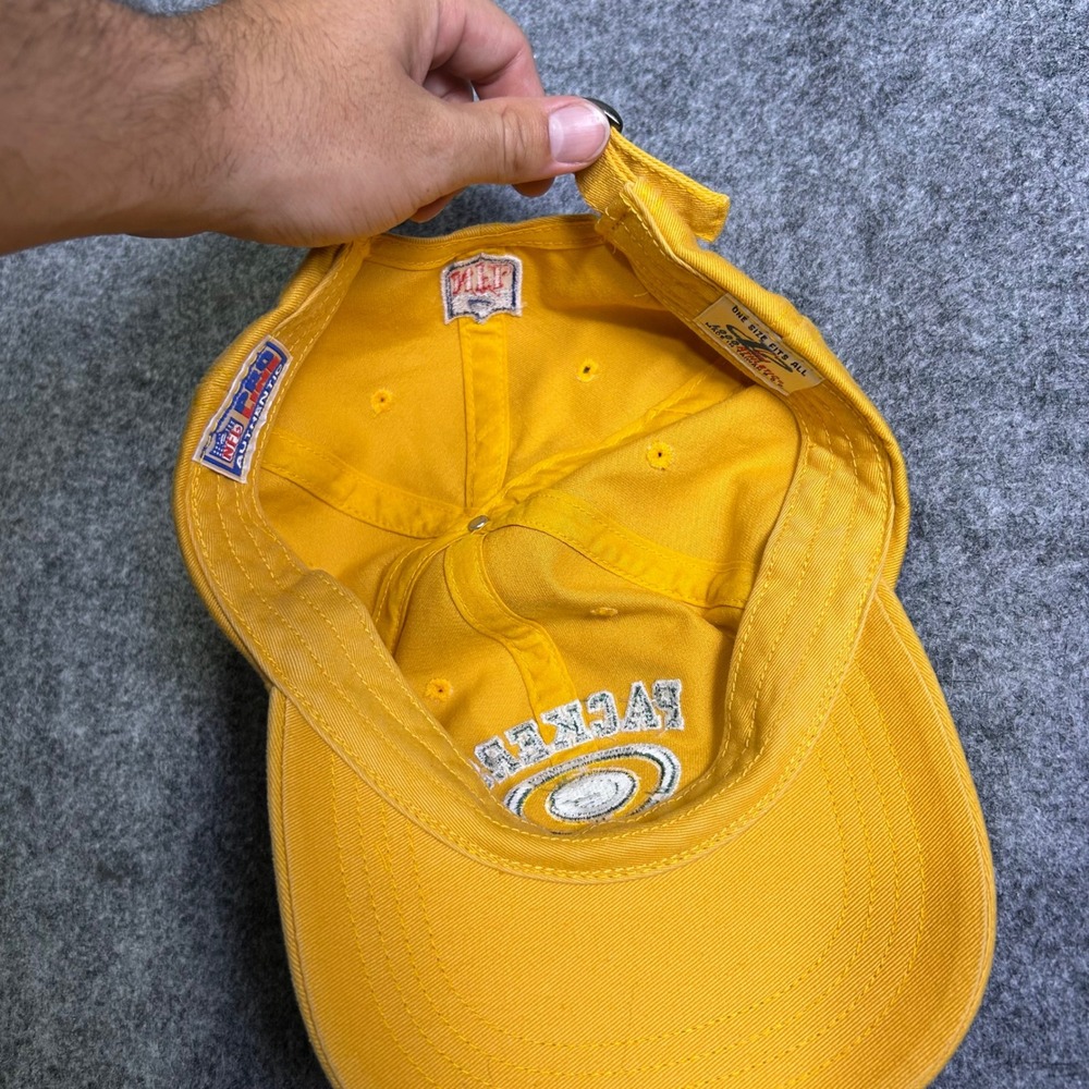 Vintage Green Bay Packers Logo Athletic Hat NFL Yellow‎ Strapback OSFA 90s Retro - Picture 7 of 7